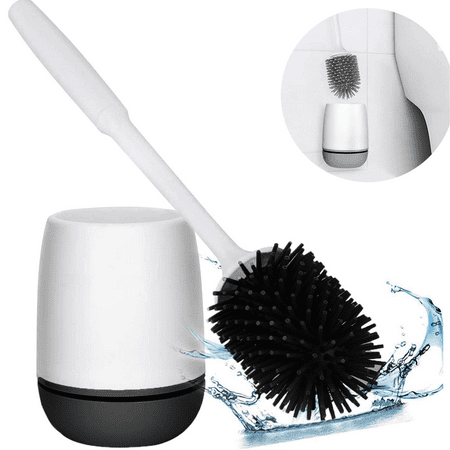 Silicone Toilet Bowl Cleaner Brush Toilet Brush with Holder Set for Bathroom 